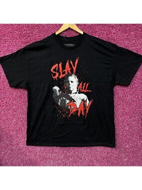 John Carpenter's Halloween Michael Myers Slay All Day Graphic T-Shirt 2XL